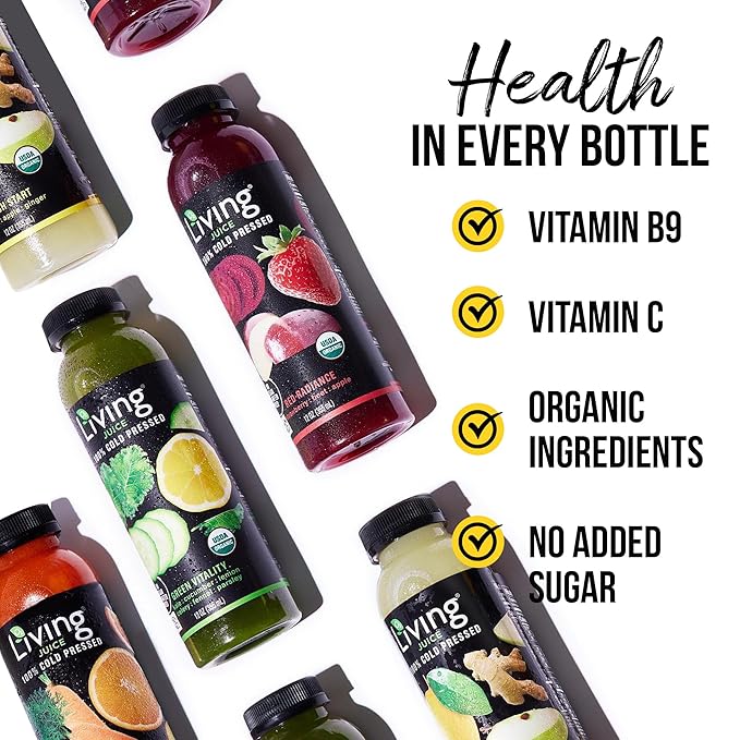 O2 Living Juice Cold Pressed Drink - 5-Day Organic Juice Cleanse Pack - No Added Sugars or Water Natural Sweetness from Fruits Rich in Nutrients &amp Vitamins - Refreshing &amp Non-GMO - 40 Pack