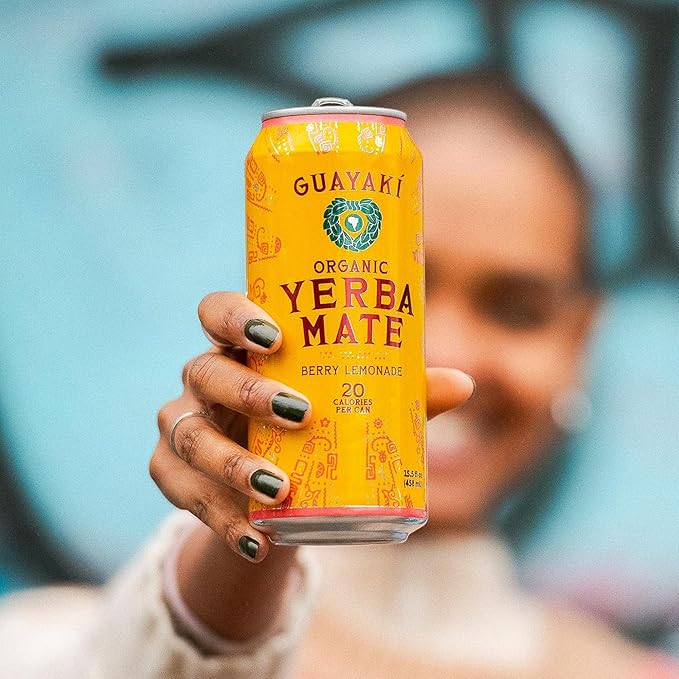 Yerba Madre Organic Yerba Mate Clean Energy Drink Alternative Bundle Peach Revival &amp Berry Lemonade Flavors 15.5 Oz (Pack of 24) 150mg Natural Caffeine Smooth Energy &amp Focus