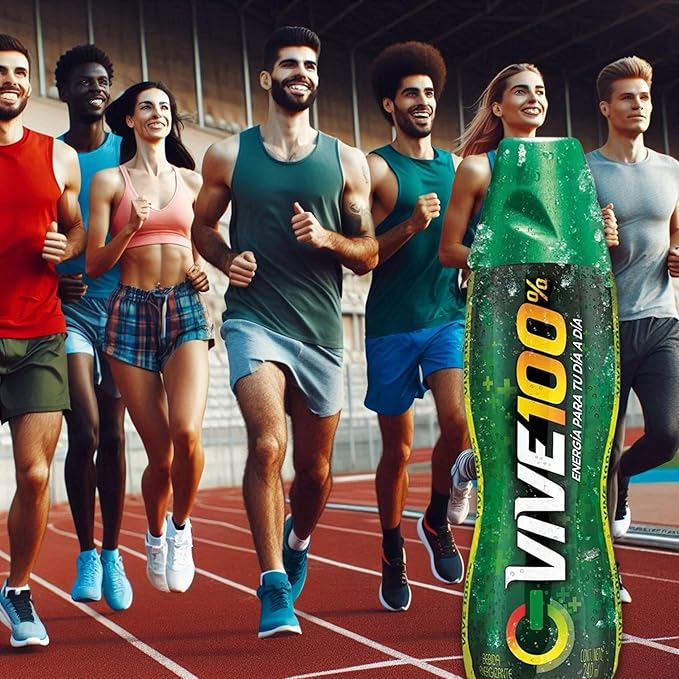 Generic Vive 100% - Bebida energizante por 380 ml - Incluye Paquete de 6 unidades - Energy drink 12.8 fl oz - Includes Pack of 6 - Importado de Colombia -