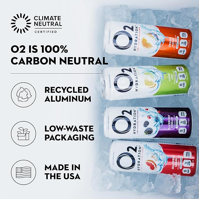O2 Oxygenated Sports Recovery Drink | 120% More Electrolytes Than Standard Sports Drinks | Variety Pack | Non-Carbonated Electrolyte Drink | Post Workout Recovery Drink | 12 oz Cans (12 Pack)