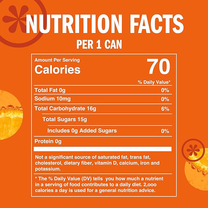 IZZE Sparkling Water Juice Beverage Blend Clementine No Sugar Added 8.4 FL OZ 24 Cans