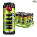 HELLGREEN APPLE Energy Drink | +20% More Caffeine | Vitamins B2 B3 B6 B12 C &amp D | No Preservatives | Environmentally Friendly Packaging | 12 x 500 ml | Compatible with HELL Energy