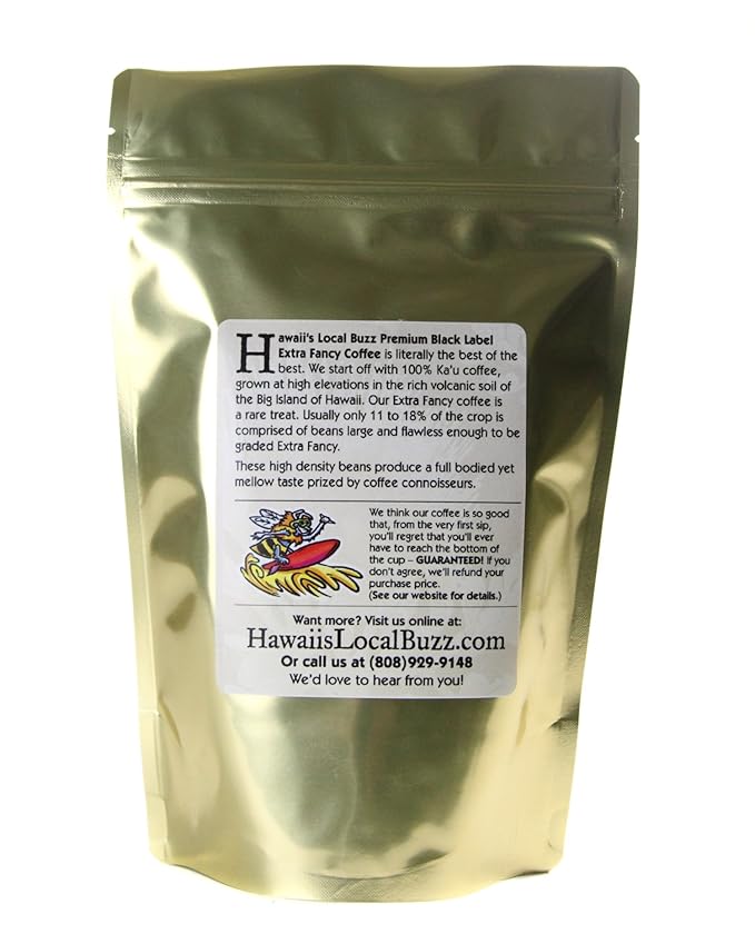 Hawaii's Local Buzz Premium Black Label Extra Fancy Green (Unroasted) Beans 9 Ounce