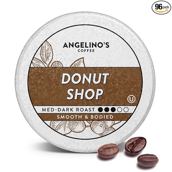 Angelino's Coffee 96 Count Compatible with Keurig 2.0 K-Cup Brewers (Donut Shop 96 Count)