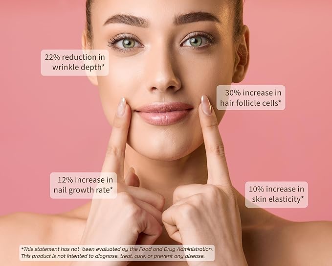 Marine Collagen Peptides - Dragon Fruit Coconut Water Pineapple - Vitamin C Hyaluronic Acid Copper Zinc Biotin Niacin D3 B-Complex - Hair Skin &amp Nails 30 Servings