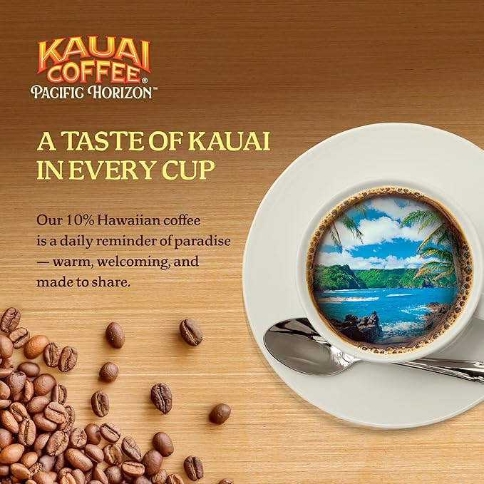 Kauai Coffee K-Cup Pods for Keurig Brewers – Arabica Coffee 10% Hawaiian – Medium Roast Nutty Caramel with Tropical Coconut – Coconut Caramel Crunch 1 Pack of 48 Single Serve K-Cups