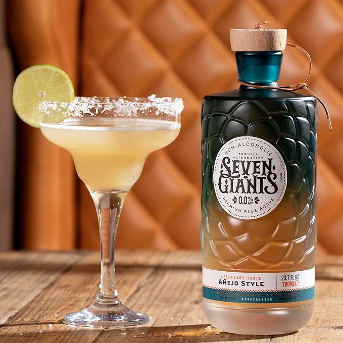 Seven Giants Reposado Style Blanco Style and Añejo Style Tequila Alternative | Non Alcoholic Tequila | Premium Non Alcoholic Spirits by Spirits of Virtue | Imported by Think Distributors (700ml)