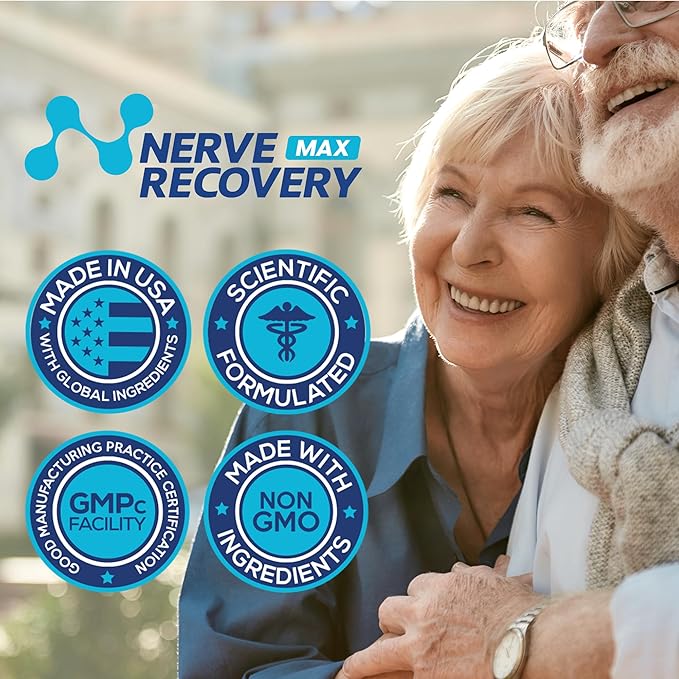 Non-GMO Advanced Nerve Support Supplement with Vitamin D3 and Alpha Lipoic Acid for Nerve Protection and Restoration - Made in the USA - 30-Day Supply 1 Bottle