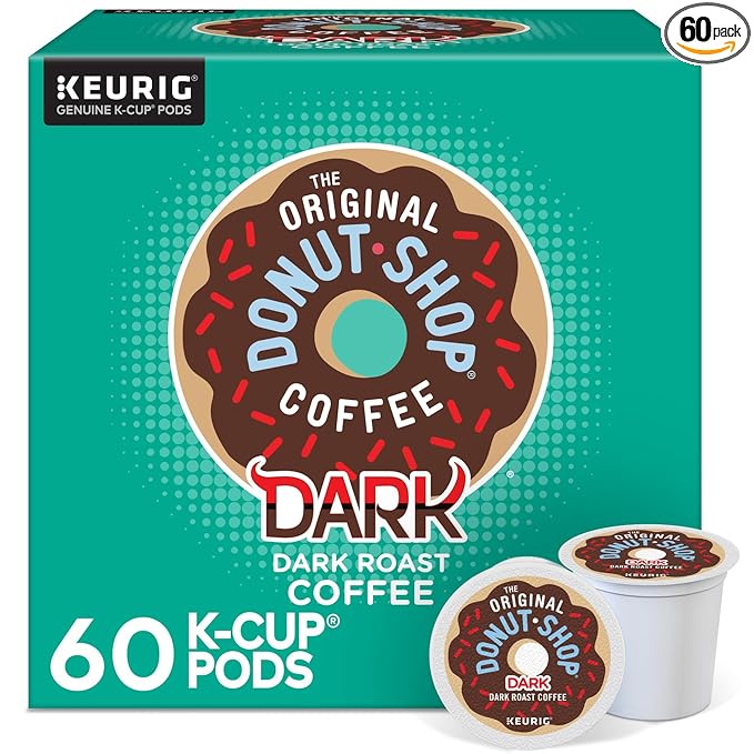 The Original Donut Shop Dark Keurig Single-Serve K-Cup Pods Dark Roast Coffee 60 Count (6 Packs of 10)