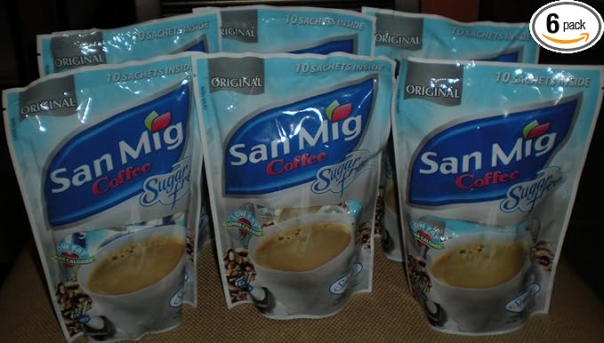 Original San Mig Coffee 3in1 Coffeemix (Sugar Free) 70g (Pack of 6)