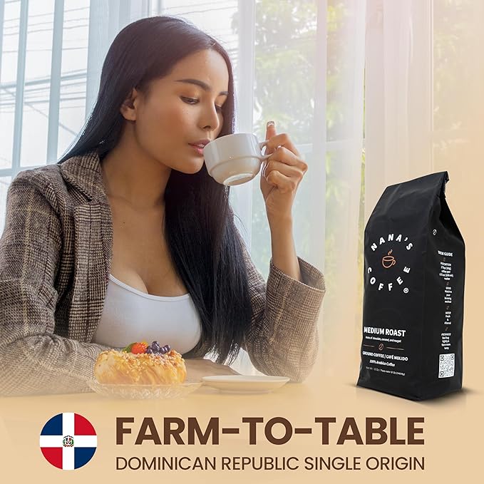 Nana’s Coffee Low Acid Organic Coffee Beans 12 Oz (Pack of 3) Single Origin Dominican Republic Smooth &amp Stomach Friendly Medium Roast