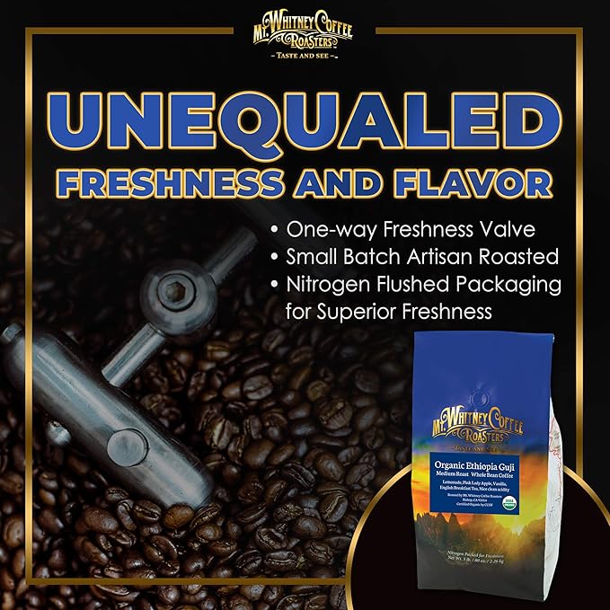 Mt. Whitney Organic Ethiopia Guji Coffee (Whole Bean 5 Lb)