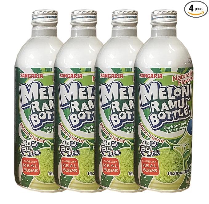 Ramune Melon Japanese Soda (4 Pack)