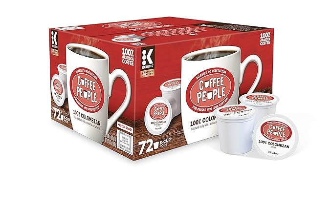 Coffee People 100% Colombian Single-Serve Keurig K-Cup Pods Medium Roast Coffee 72 Count