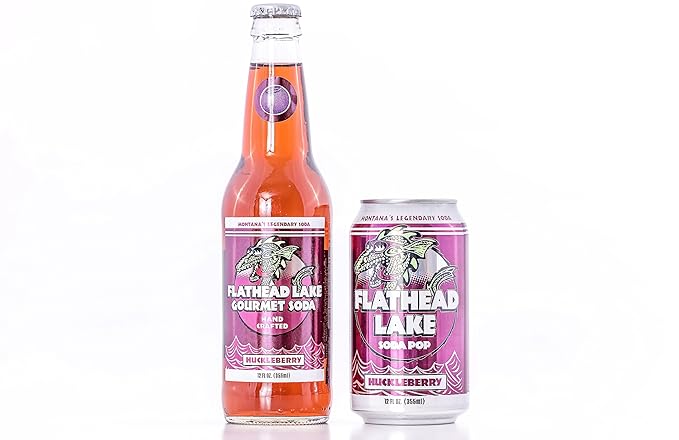Flathead Lake Soda Pop (Huckleberry Cans) (12 Pack)