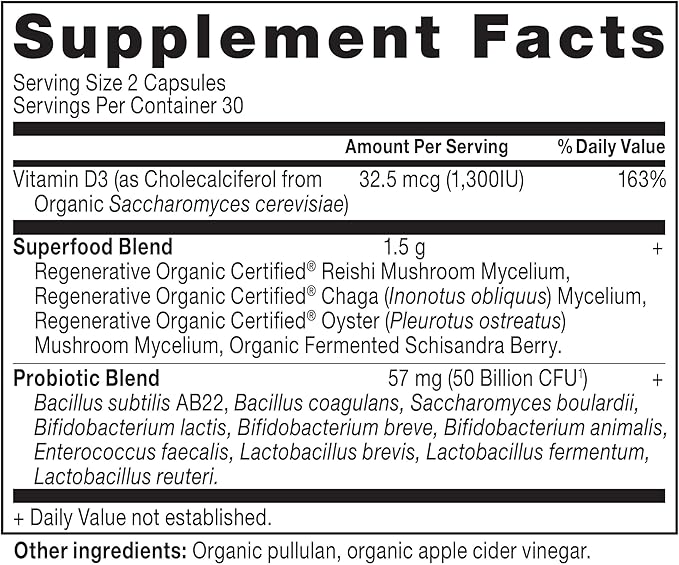 Ancient Nutrition Regenerative Organic Certified Probiotics for Women Probiotics Women’s Extra Strength Healthy Digestion and Immune System Function Support 25 Billion CFUs* Per Serving 60 Count