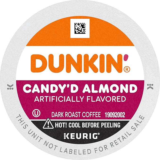 Dunkin' Candy'd Almond Dark Roast Flavored Coffee 10 Keurig K-Cup Pods