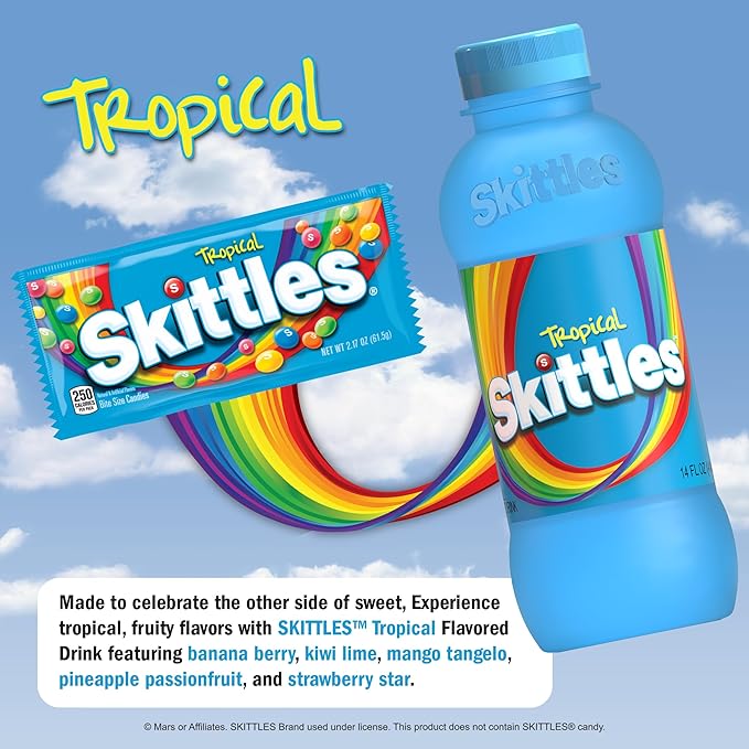 SKITTLES™ Flavored Drink | Non-Carbonated Drinks with Fruity Flavors | 12-14 Fl oz. (Variety 6 Pack)