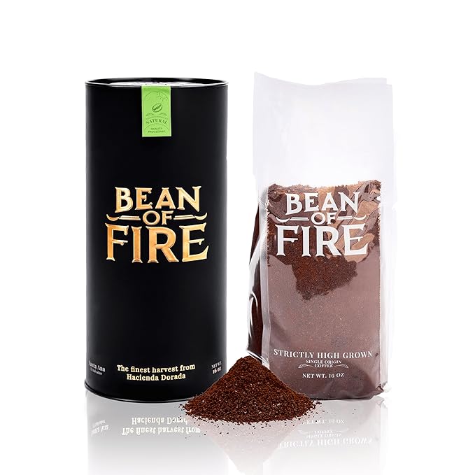 Bean of Fire | Ethiopian | Coffee Washed | 16 oz | Chocolate | Citrus Notes | Sugar Cane &amp Black Grapes | Floral Complexity | Ground Coffee
