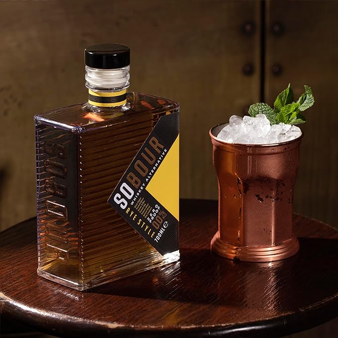 SOBOUR Rye Style Non Alcoholic Whiskey 700ml | Non Alcoholic Drinks – Bourbon Alternative | Premium Non Alcoholic Spirits by Spirits of Virtue | Imported by Think Distributors