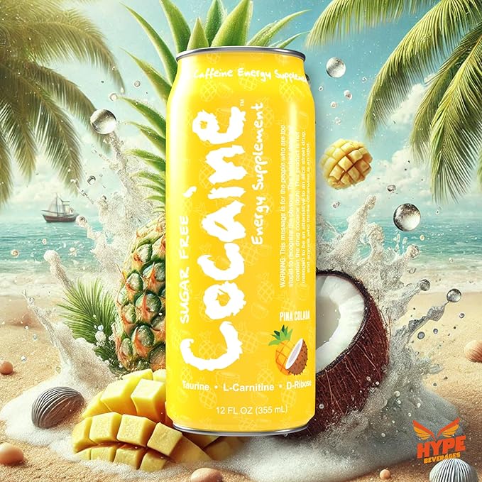 Hype Beverages Official Pre Workout Energy Drink - Sugar Free Healthy 280mg Caffeine Boost L-Carnitine Taurine Vitamins C B6 B12 Antioxidants 12Oz Sparkling Pinacolada (Pack of 12)