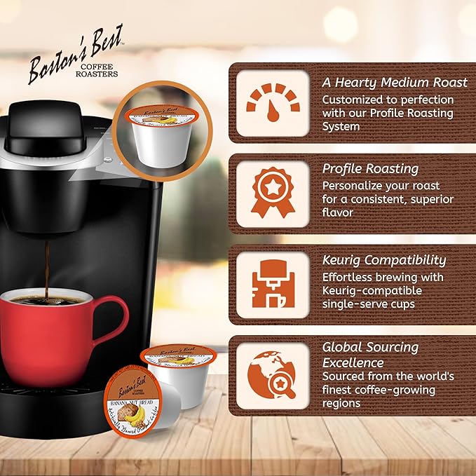 Boston’s Best - Banana Nut Bread Flavored Delicious Gourmet Coffee Compatible with Keurig Coffee Maker - 42 Count (Pack of 1)