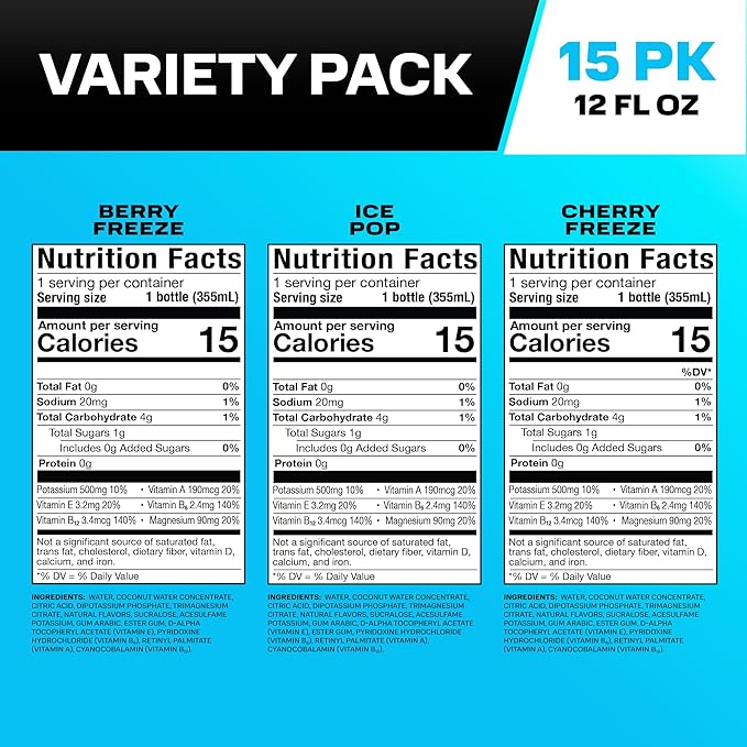 PRIME HYDRATION Berry Freeze Cherry Freeze &amp Ice Pop 12 Fl Oz Variety Sports Drinks &amp Rapid Rehydration Electrolyte Powder Sticks Ocean Cherry &amp 12 Pack Black Graffiti Squeeze Sports