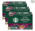 Starbucks Coffee K-Cup Pods Single-Origin Sumatra Coffee Dark Roast 100% Arabica Coffee Keurig Genuine K-Cup Pods 10 CT K-Cups/Box (Pack of 3 Boxes)