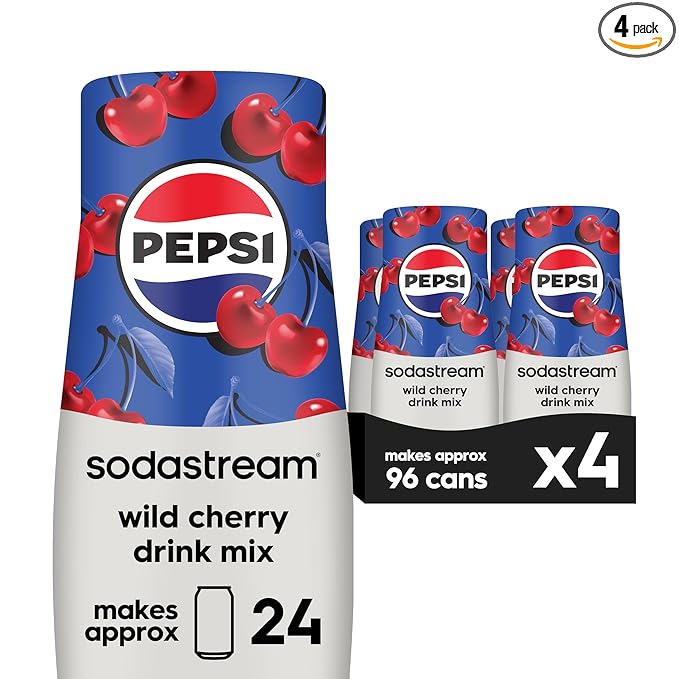 SodaStream Pepsi Wild Cherry Drink Mix (440ml Pack of 4)