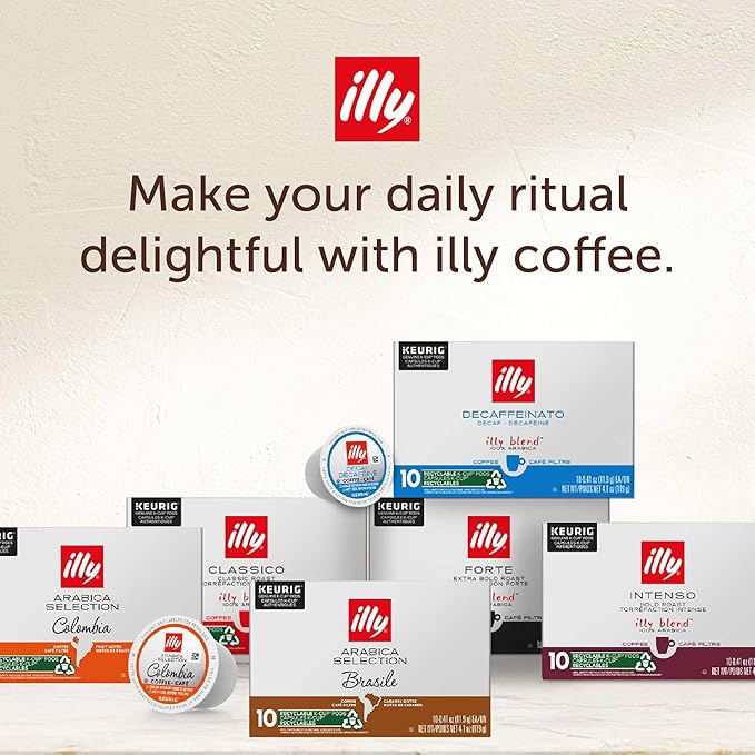 illy Coffee K Cup Pods for Keurig Machines Colombia Single Origin Roast 100% Arabica Premium Italian Coffee 10 Count 6 Pack
