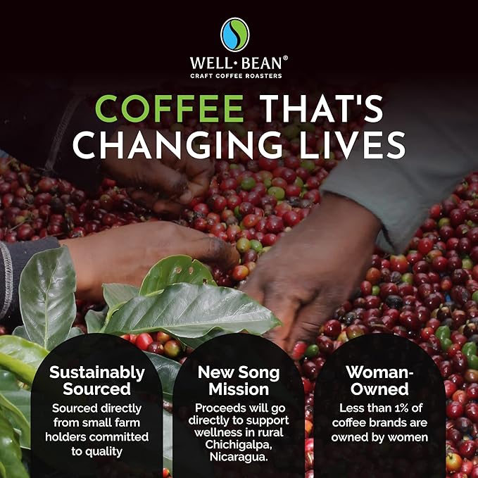Well-Bean Coffee - Scissor Kick Blend Ground Coffee Gluten-Free Keto Coffee Papua New Guinea Brazilian and Sumatra Coffee Dark Roasted Coffee 2 lb