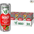 V8 +ENERGY Strawberry Kiwi Energy Drink Made with Real Vegetable and Fruit Juices 11.5 FL OZ Can (6 Packs of 4)