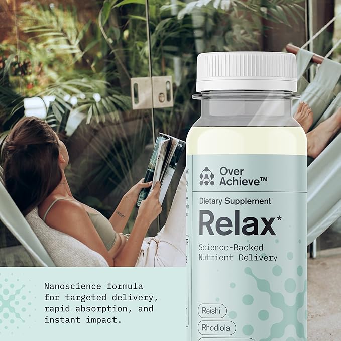 Supplement Variety Pack with Advanced Nanoscience Technology 72 Pack Stress Calming Relax Drink Sleep Aid Drink Mushroom Supplement Drink 2 oz Shot