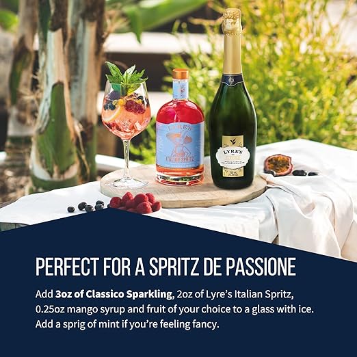 Lyre's Classico Grande Non Alcoholic Sparkling Wine Award-Winning Zero Alcohol Wine with Only 1.1g Sugar per Fl Oz and 45 Calories per serve (25.4 Fl Oz)