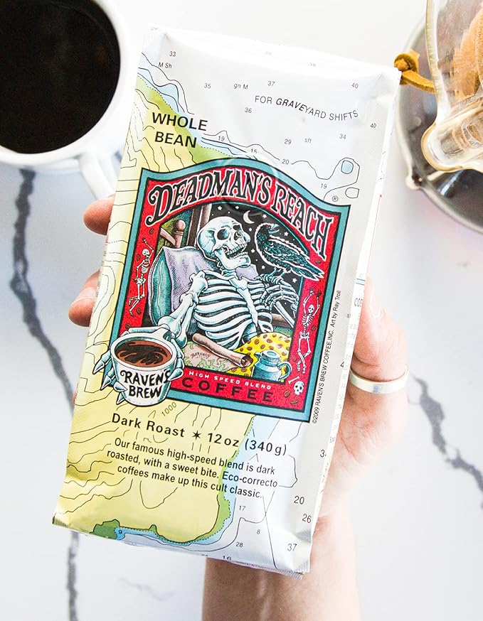 Raven's Brew Coffee High Caffeine Coffee Dark Roast Whole Bean – Deadman's Reach 2-pack of 12oz