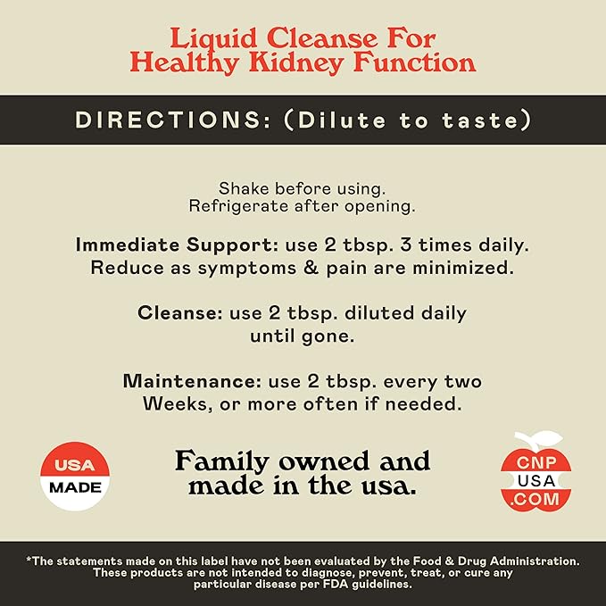 Complete Natural Kidney Complete - Liquid Dietary Supplement for Kidney Support Cleanse and Detox with Apple Cider Vinegar Lemon Organic Chanca Piedra Beet Citric Acid Vitamin C &amp More - 1