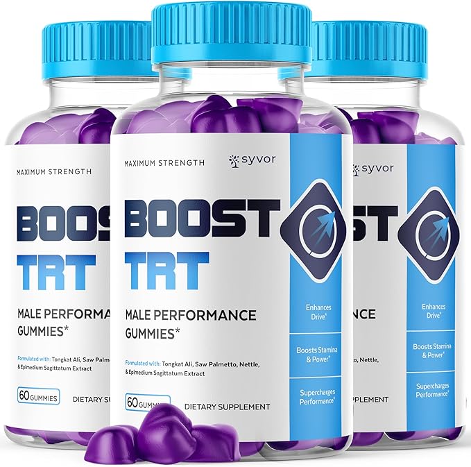 (3 Pack) Boost TRT Gummies for Men Official Boost TRT Male Performance Gummys with Natural Ingredients Advanced BoostTRT Men's Gummy Supplement with Maximum Strength Premium Vitamins (180 Gummies)