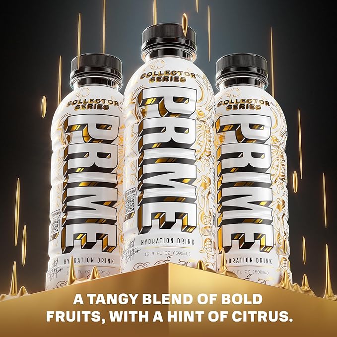 PRIME Hydration Collector Series Sports Drinks Electrolyte Enhanced for Replenishing Fluids 250mg BCAAs B Vitamins Antioxidants Low Sugar 16.9 Fl Oz 12 Pack