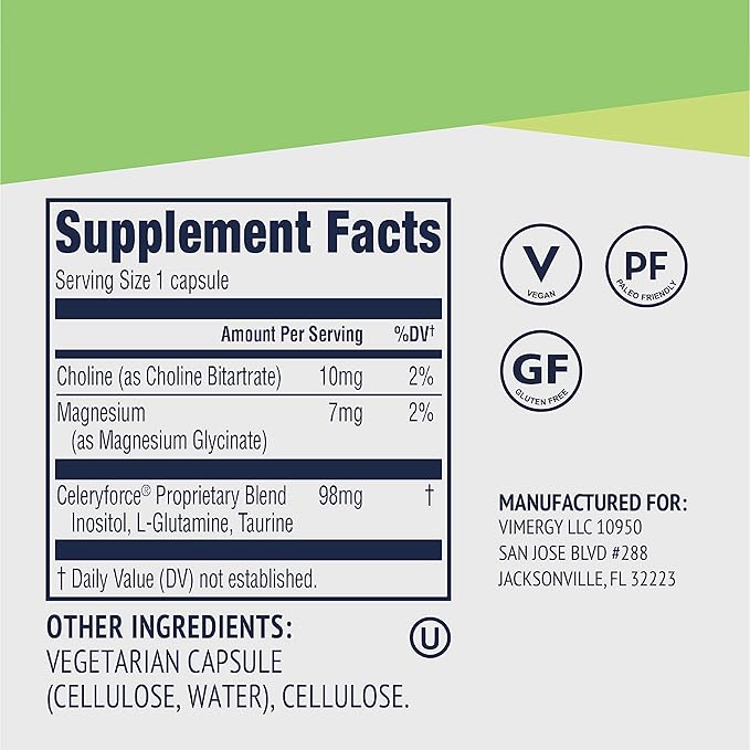 Vimergy Celeryforce – Nutrients and Amino Acids – Supports Your Wellness Routine* – Kosher Vegan &amp Gluten-Free – 60 Capsules