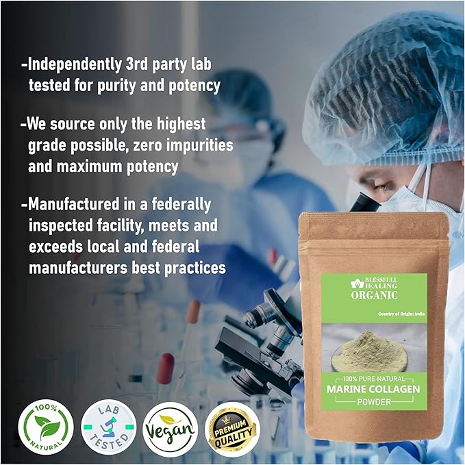 Organic Marine Collagen Powder 100% Pure Natural 200 Gram / 7.05 oz