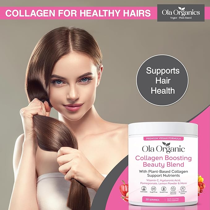 Collagen Booster Powder – Collagen Support with Hyaluronic Acid – Supports Hair Skin Nails &amp Joints – Premium Non-GMO Formula (300g Jar)