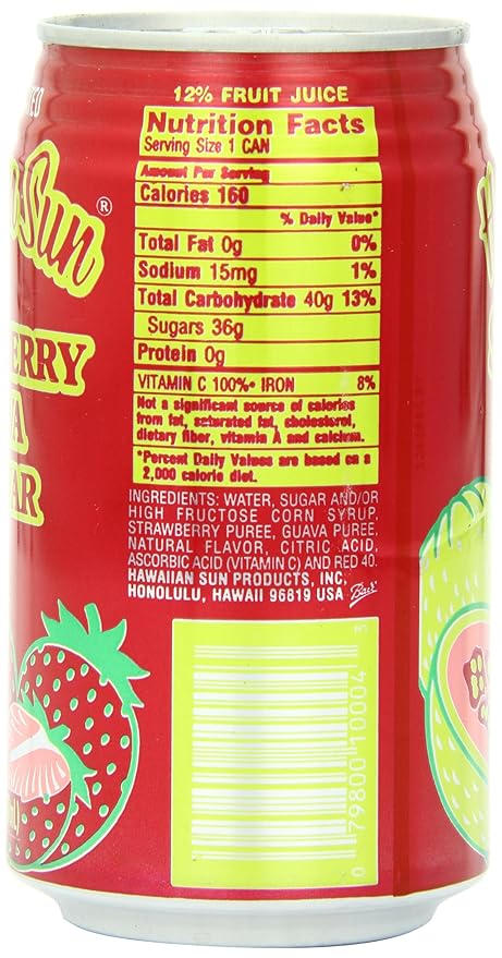 Hawaiian Sun Nectar Strawberry-Guava 11.5-Ounce (Pack of 24)