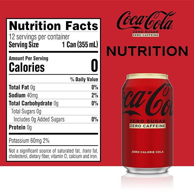 Caffeine Free Coke Zero Fridge Pack Bundle 12 fl oz 36 Pack