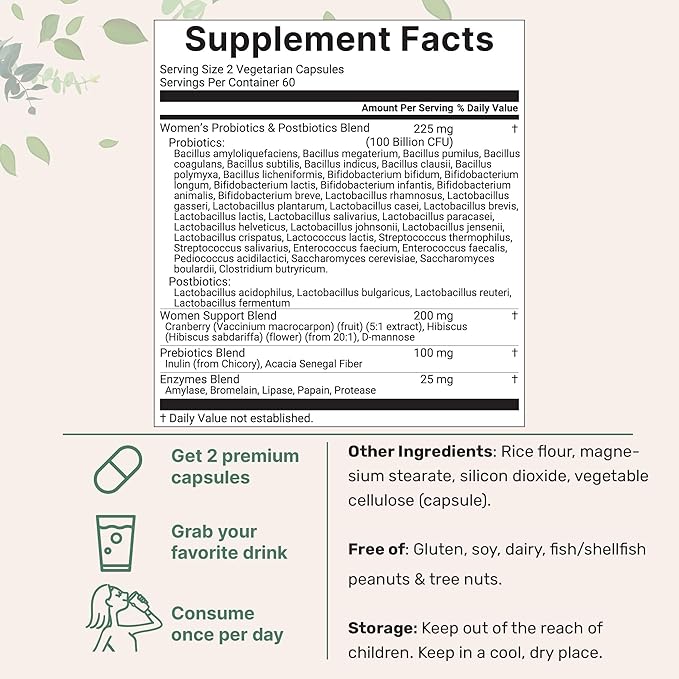 Micro Ingredients 8-in-1 Multi Collagen Powder &amp Women’s Probiotics 100 Billion CFU Veggie Capsules | 2 Pack | Hydrolyzed Peptides + Hyaluronic Acid &amp Vitamin C | 40 Strains + Cranberry &amp