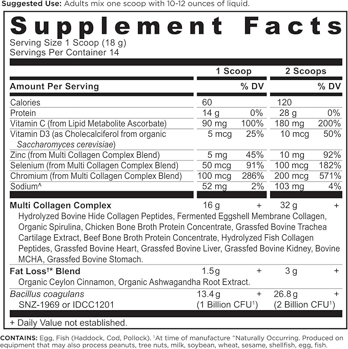 Ancient Nutrition Advanced Hydrolyzed Collagen Peptides Powder Protein Lean with Probiotics and Vitamin C Cinnamon for Women &amp Men Supports Healthy Weight Management &amp Muscle Building 14 S