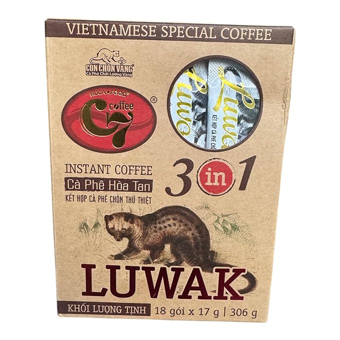 Vietnamese Special Instant Coffee 3 In 1 Luwak - Cafe Hoa Tan 306g (18 x 17g)