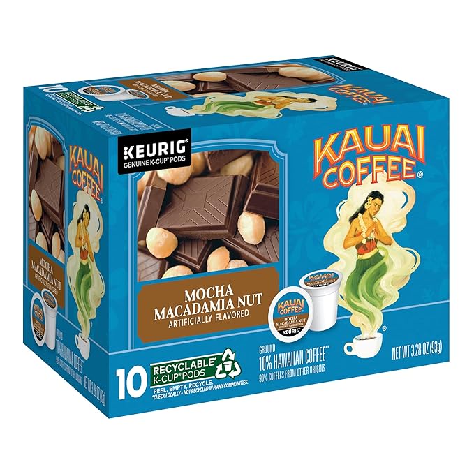 Kauai Coffee K-Cup Pods for Keurig Brewers – Arabica Coffee 10% Hawaiian – Medium Roast Rich Smooth No Bitterness – Three Flavors 4 Packs of 10 Single Serve K-Cups