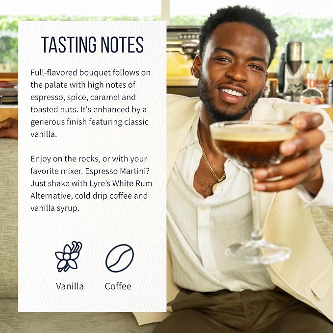 Lyre's Coffee Liqueur Alternative Award-Winning Coffee Originale Non Alcoholic Spirit Zero Proof Spirit for Espresso Martinis &amp Mocktails Alcohol Free Liqueur (23.7 Fl Oz)