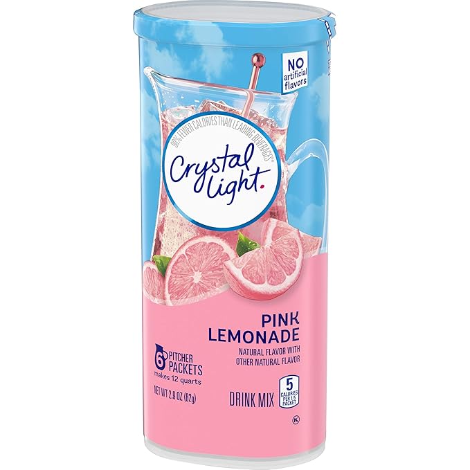 Crystal Light Pink Lemonade Drink Mix 12-Quart 2.9-Ounce Canister (Pack Of 6)