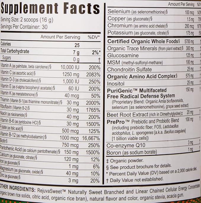 Youngevity Beyond Tangy Tangerine 2.0 Citrus Peach Fusion Multi-Vitamin &amp Mineral Complex - Made with Natural &amp Whole Foods | 8000 ORAC (3 Canisters)